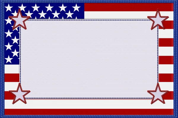Amerikansk flagga material ram — Stockfoto