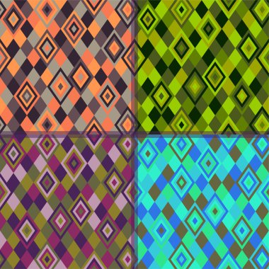 Geometric pattern - rhombus 4 colors clipart
