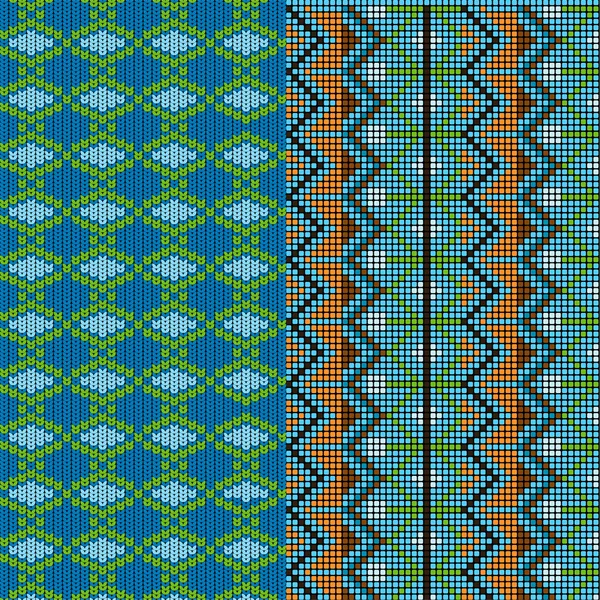Deux motifs tricotés — Image vectorielle