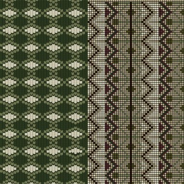 Two patterns tratitional knitted clipart