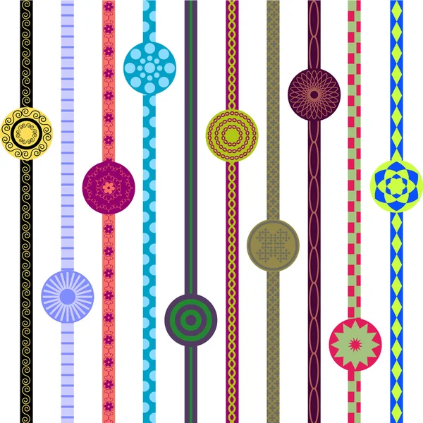Ornamenten op lijnen en cirkel — Stockvector