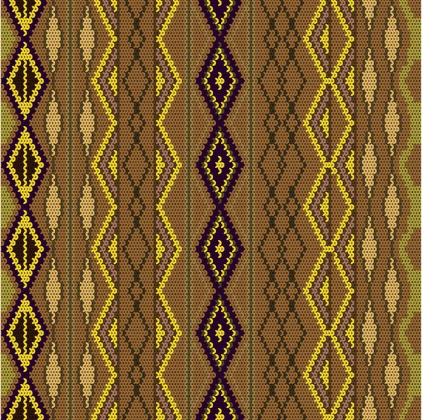 Motif - laine tricotée colorée en brun — Image vectorielle