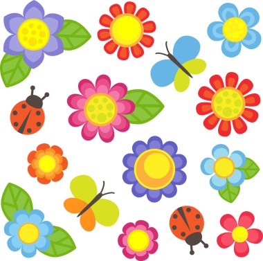 Set of flowers clipart