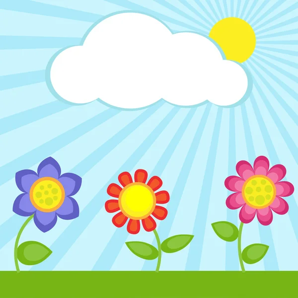 花と雲 — ストックベクタ