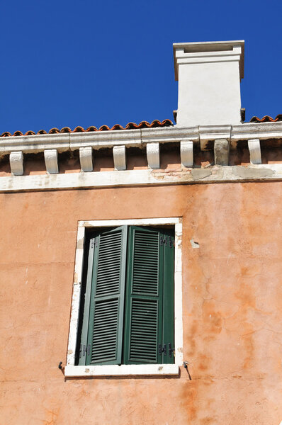 Architectural detail of Italian house in Venice