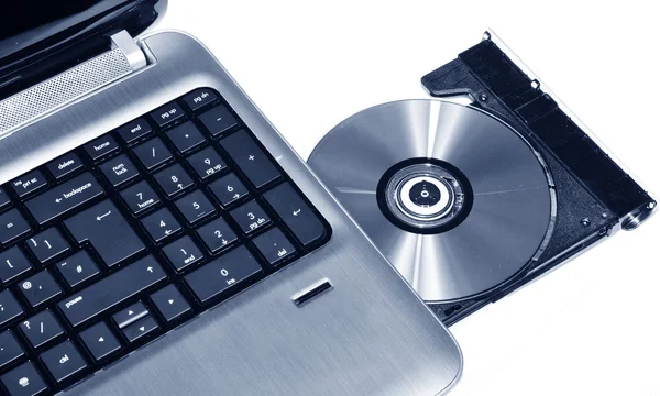 Laptop CD ou DVD escritor — Fotografia de Stock
