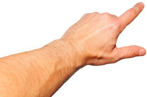 Ręka, wskazując na białym tle — Zdjęcie stockowe