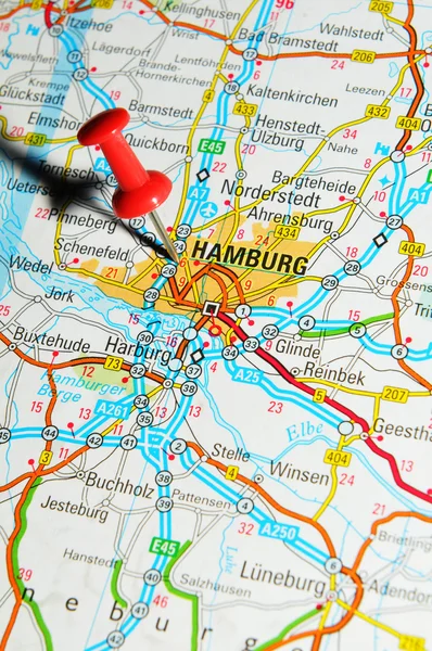 Hamburg kaart — Stockfoto