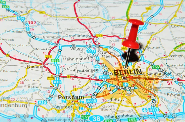 Berlijn op kaart — Stockfoto