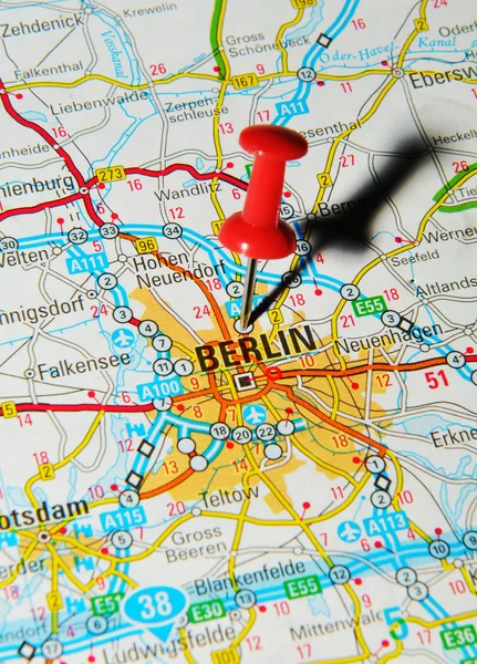 Berlijn op kaart — Stockfoto