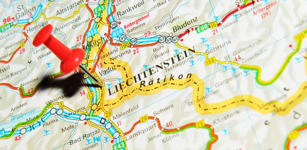 Lichtenstein Auf der Karte — Stockfoto