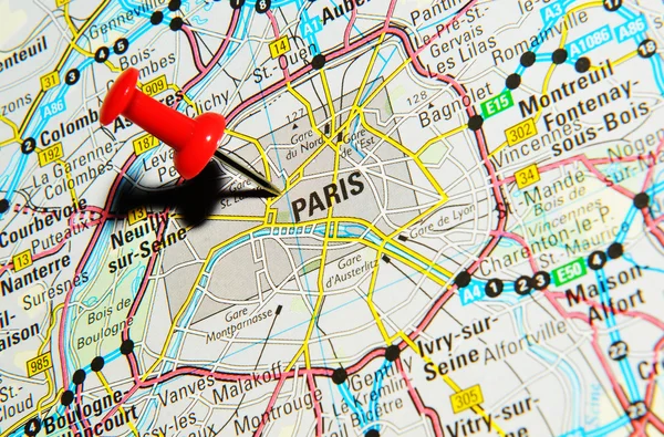 Paris sur la carte — Photo