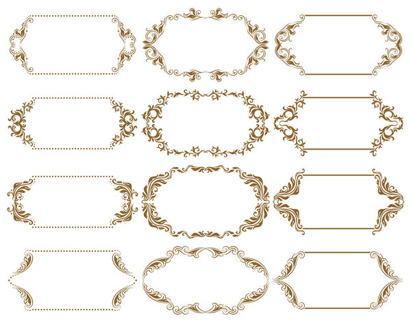 Set of ornate vector frames