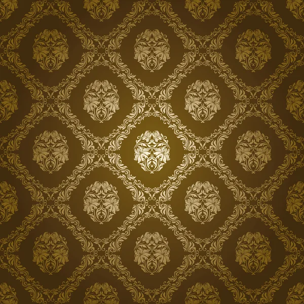 Patrón floral sin costuras Damasco — Archivo Imágenes Vectoriales