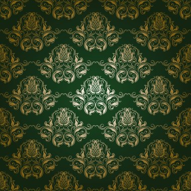 Damask seamless floral pattern clipart