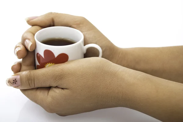 Ένα φλυτζάνι τσάι που κρατάτε στα χέρια — Φωτογραφία Αρχείου