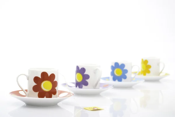 stock image Tea cups in a row