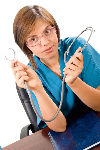 Young medic doctor with stethoscope — Stock Photo, Image