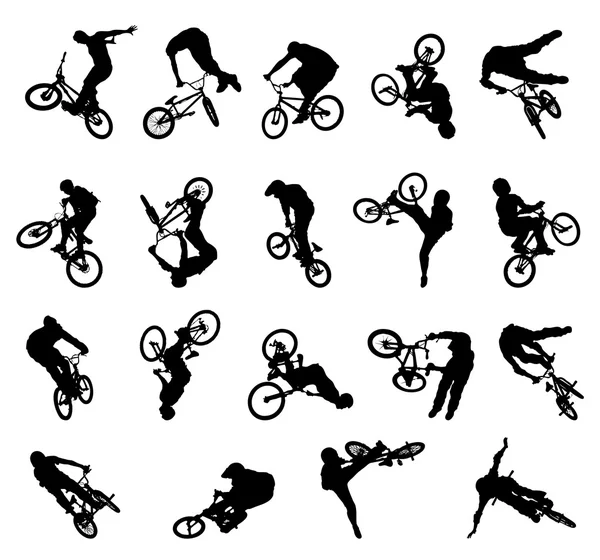 Jumping Bikes — Stock Vector