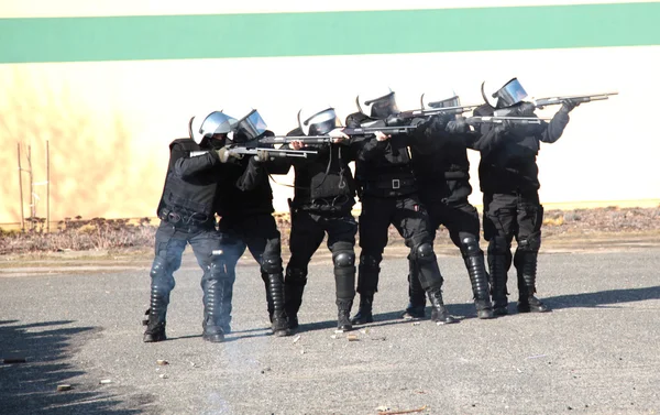 Armed police with guns — Stock Photo, Image