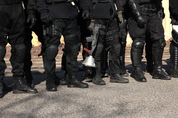 Pools politie tijdens de collectie Rechtenvrije Stockfoto's