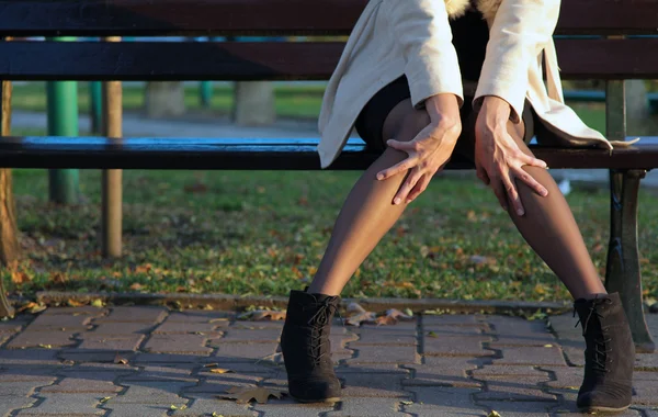 아름 다운 슬림 여자의 다리 스톡 이미지
