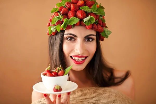 草莓女孩 — 图库照片