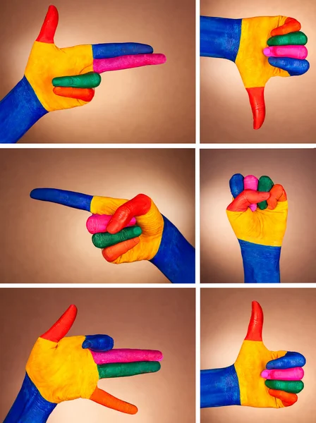 Um conjunto de gestos de mão — Fotografia de Stock