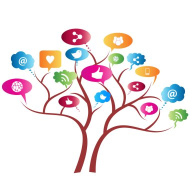 Social network tree clipart