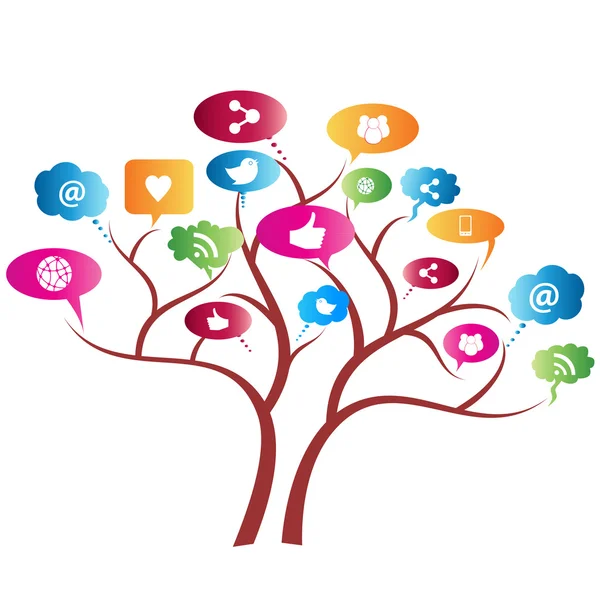 Drzewo sieci społecznej — Wektor stockowy