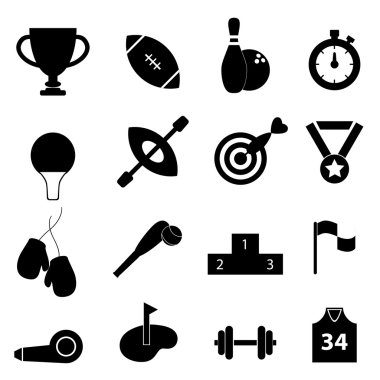 Sports related icon set clipart
