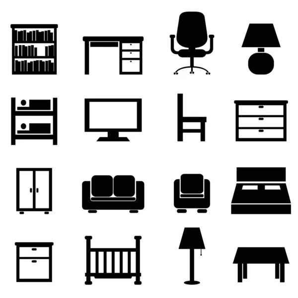 Muebles de casa y oficina — Archivo Imágenes Vectoriales