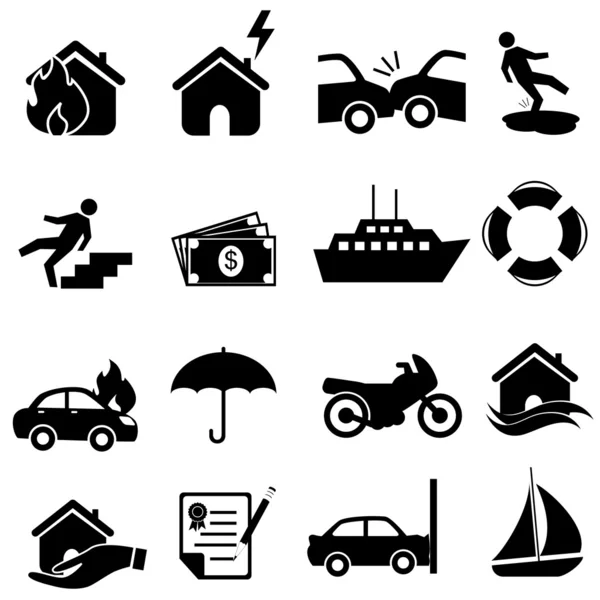 Set di icone di assicurazione — Vettoriale Stock