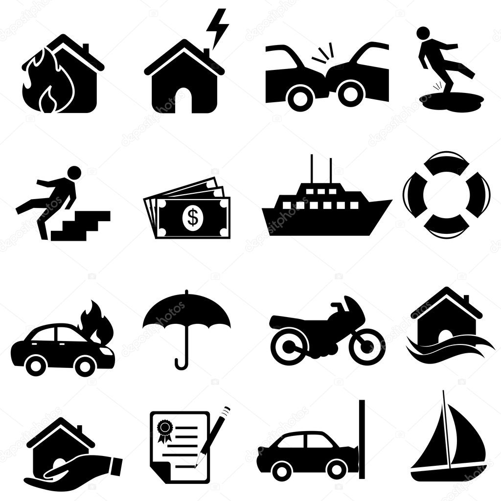 Insurance icon set
