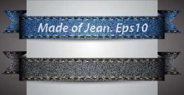 Made of jean, vector ribbon clipart