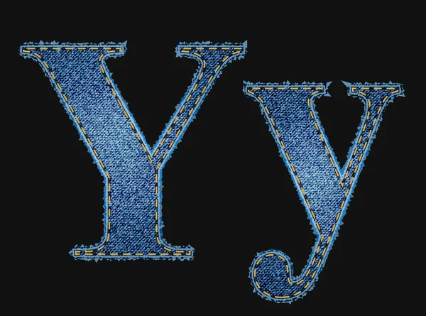 Векторные джинсовые буквы — стоковый вектор