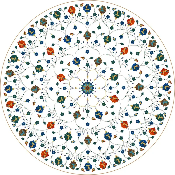 Ornamentale runde florale Spitzenmuster — Stockvektor