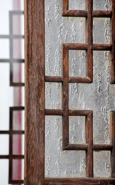 Stary chiński drewniane okna beijing, Chiny — Zdjęcie stockowe
