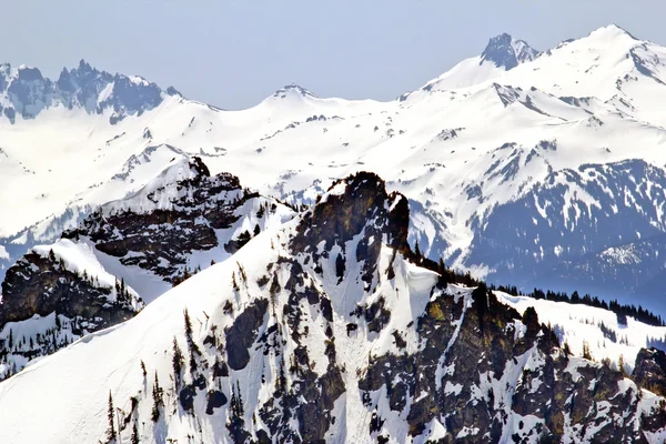 Linhas de Snowy Ridge Crystal Mountain — Fotografia de Stock