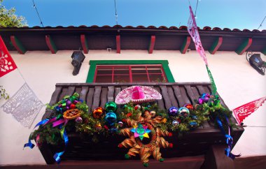 Christmas Decorations Mexican Balcony Old San Diego Town Califor clipart