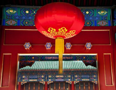 Red Lantern Prince Gong's Mansion Qian Hai Beijing China clipart