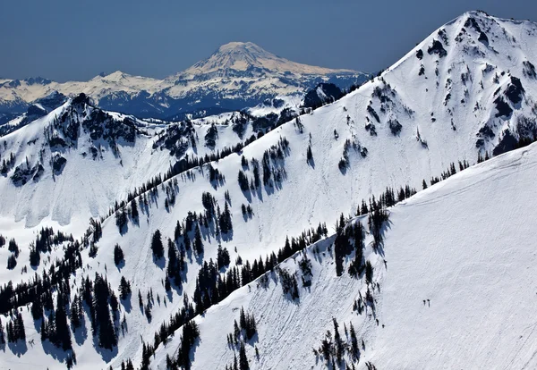 Snowy mount saint adams och åsen linjer washington — Stockfoto