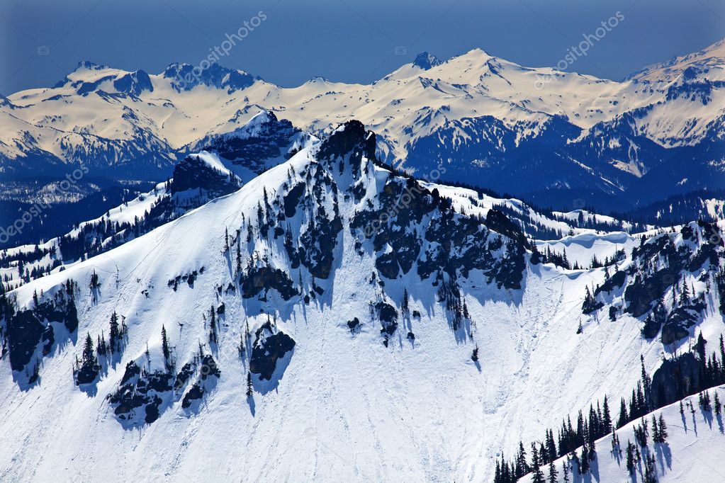 Snowy Ridge Lines Crystal Mountain Washington