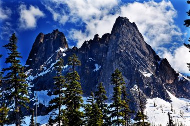 Bell Snow Mountain July Summer Washington Pass North Cascades Na clipart