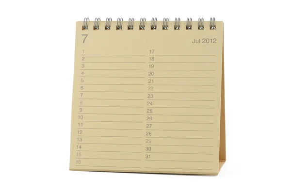 Juli 2012 kalender — Stockfoto