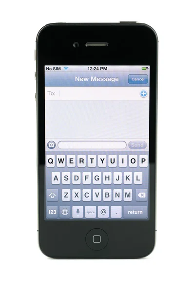 Apple iPhone 4s text message — Stock Photo, Image