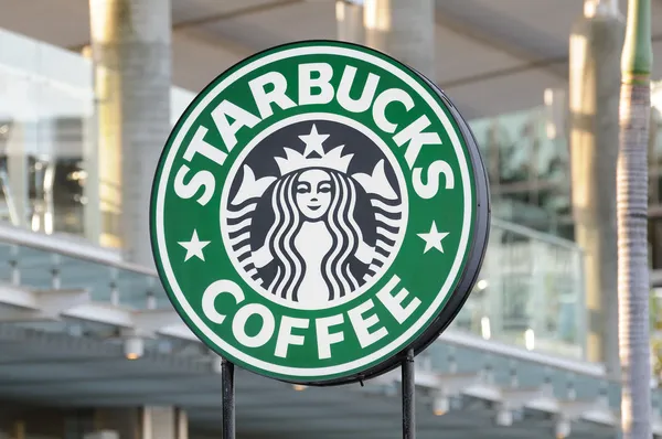 Starbucks kaffe tecken Royaltyfria Stockbilder