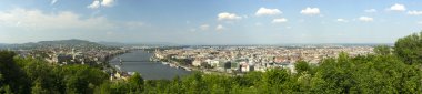 Bahar Budapeşte tarihi merkezinin panoramik fotoğraf