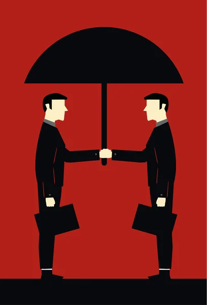 stock vector Businessman Umbrella Cooperation