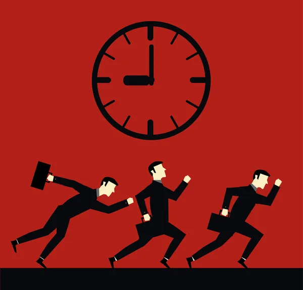 Businessman Running Time — Stock Vector